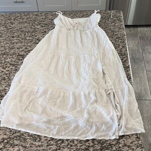 White Cotton Midi Sundress